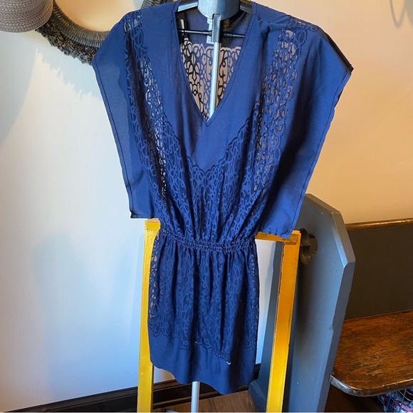 Navy Blue Lace Dress - Picture 1 of 4